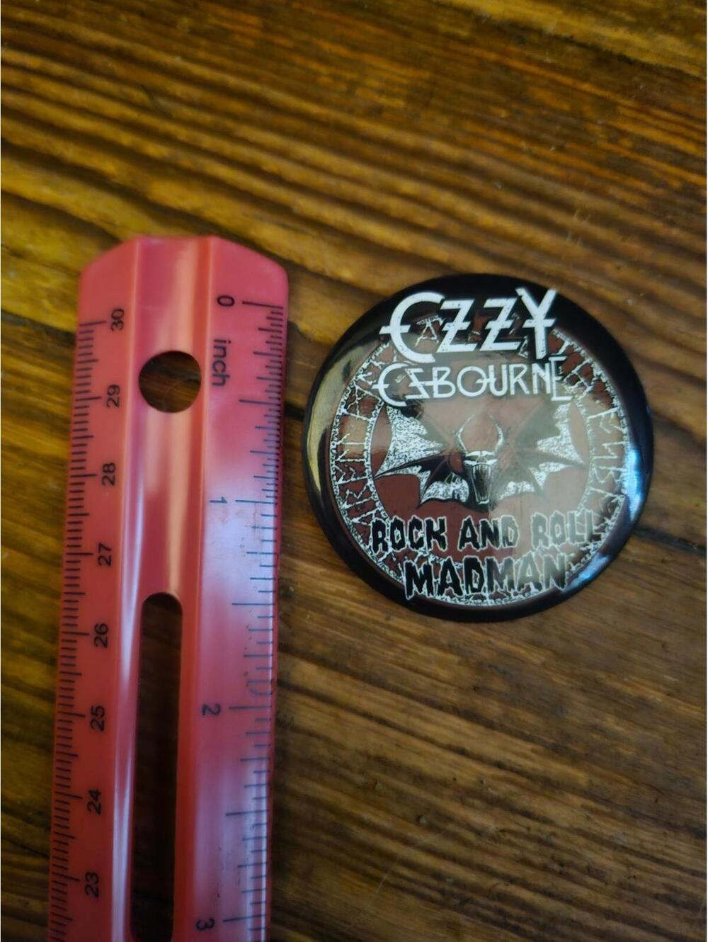 Ozzy Osbourne - rock and roll madman - button/pin - NEW